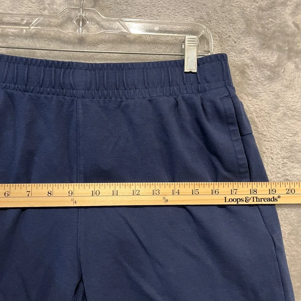 Member's Mark Luxe Short Men M Blue Athletic Knit Zipper Pocket C31318